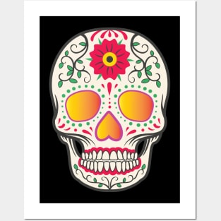 Color skull Posters and Art